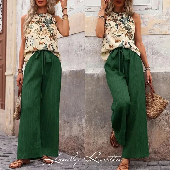 Green Two-Piece Pants Set - Picture 11 of 12